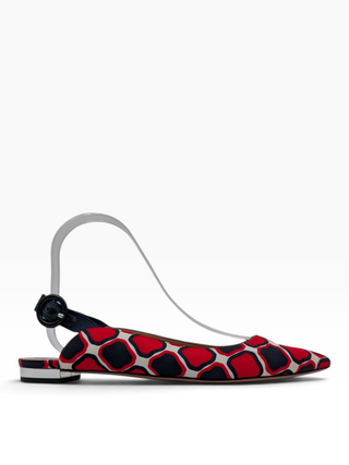 Geometric Printed Slingback Flats