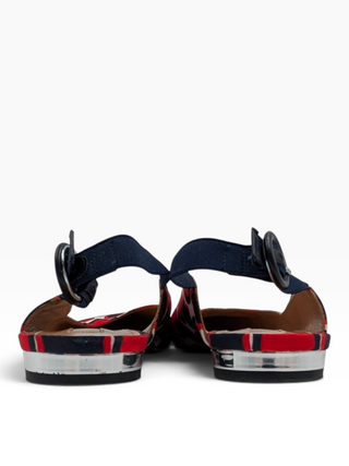 Geometric Printed Slingback Flats