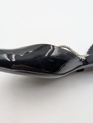 Black Kitty Heels With Chain Link