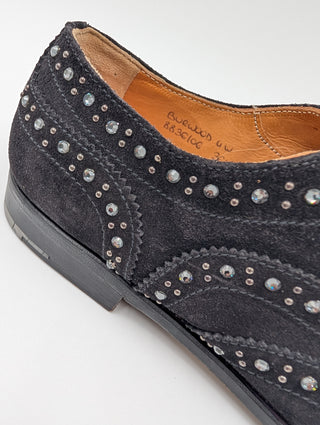 Black Suede Dress Shoes With Rhinestones
