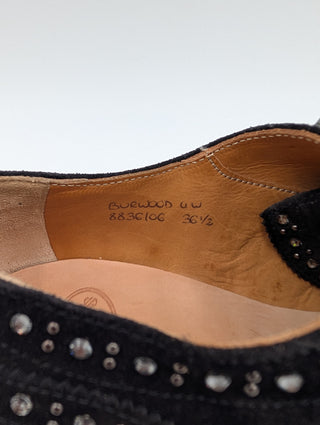 Black Suede Dress Shoes With Rhinestones