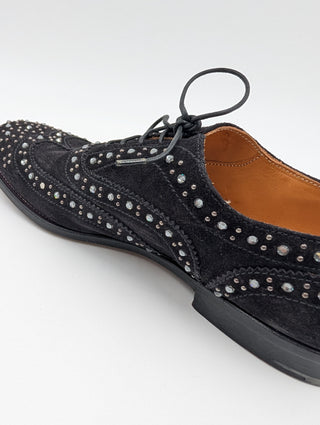 Black Suede Dress Shoes With Rhinestones
