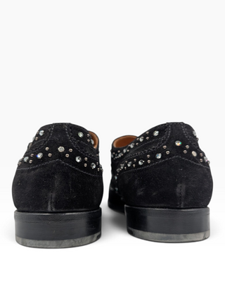 Black Suede Dress Shoes With Rhinestones
