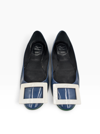 Blue Patent Leather Ballerinas