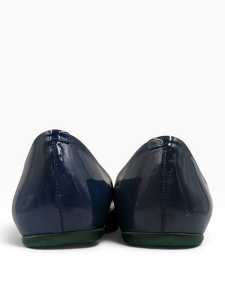 Blue Patent Leather Ballerinas