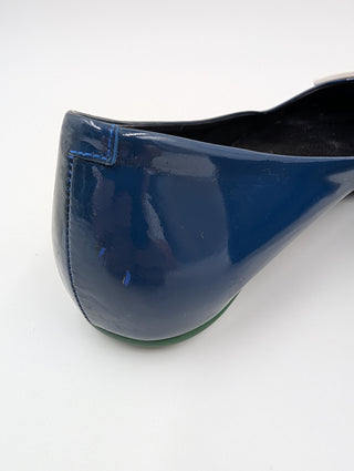 Blue Patent Leather Ballerinas