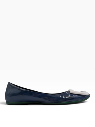 Blue Patent Leather Ballerinas