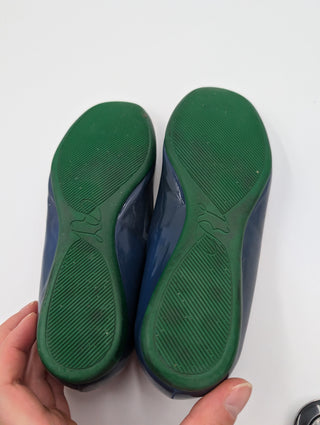 Blue Patent Leather Ballerinas