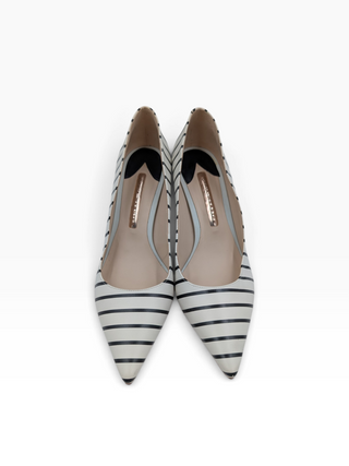 Black And White Striped Coco Flamingo Pumps
