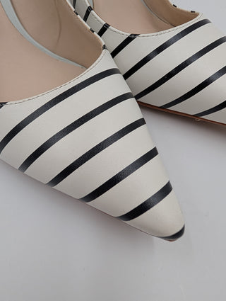 Black And White Striped Coco Flamingo Pumps