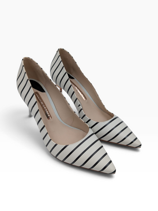 Black And White Striped Coco Flamingo Pumps