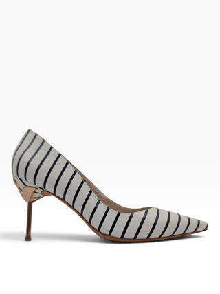 Black And White Striped Coco Flamingo Pumps