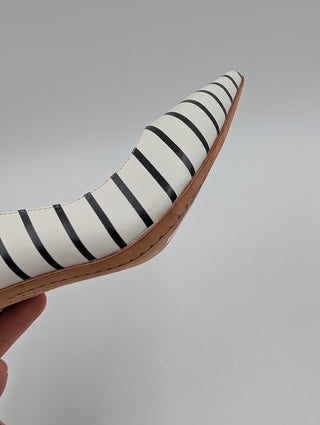 Black And White Striped Coco Flamingo Pumps