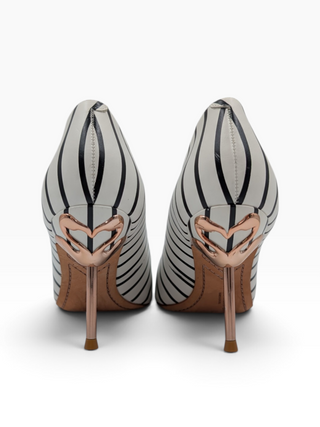 Black And White Striped Coco Flamingo Pumps