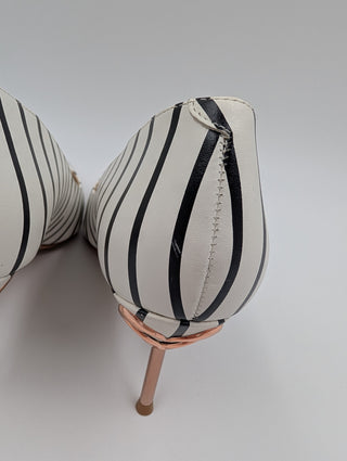Black And White Striped Coco Flamingo Pumps