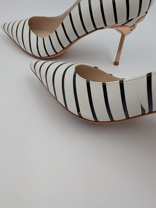 Black And White Striped Coco Flamingo Pumps