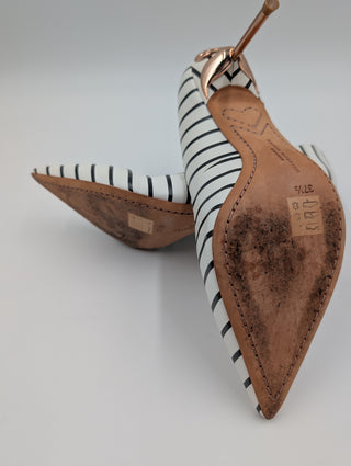 Black And White Striped Coco Flamingo Pumps
