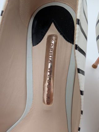 Black And White Striped Coco Flamingo Pumps
