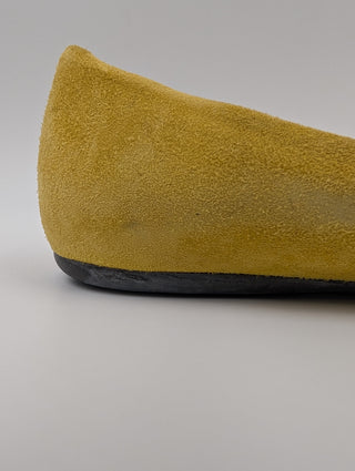 Yellow Suede Gommette Tortoiseshell Buckle Ballerinas