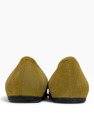 Yellow Suede Gommette Tortoiseshell Buckle Ballerinas