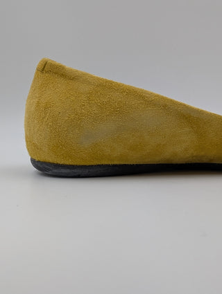Yellow Suede Gommette Tortoiseshell Buckle Ballerinas