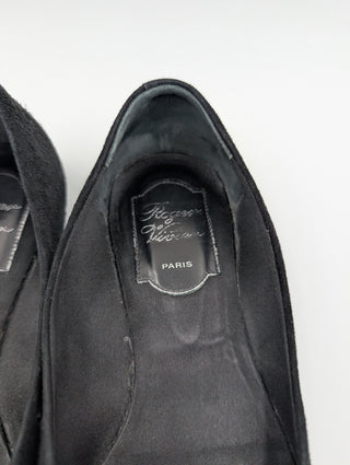 Black Suede Gommette Ballerinas