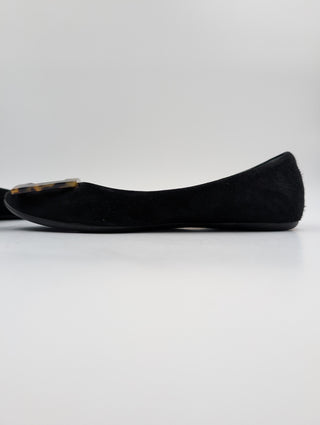 Black Suede Gommette Ballerinas