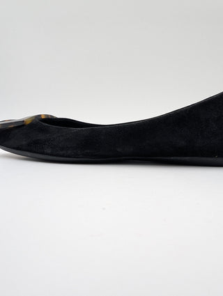 Black Suede Gommette Ballerinas
