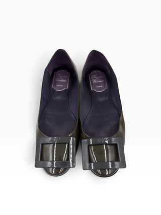 Green Patent Leather Gommette Ballerinas