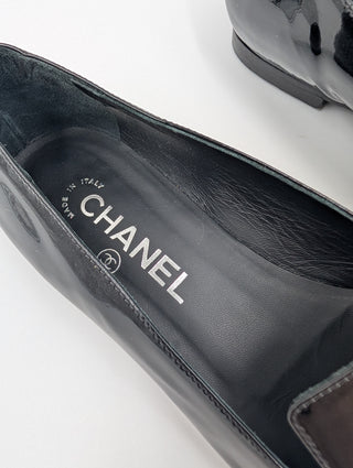 Black Patent Leather Pearl CC Loafers