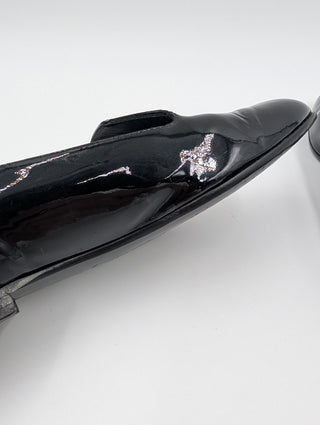 Black Patent Leather Pearl CC Loafers