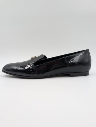 Black Patent Leather Pearl CC Loafers