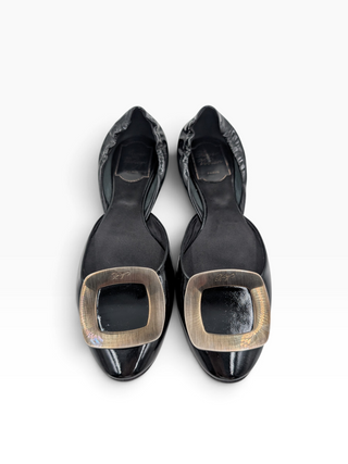 Black Patent Leather D'Orsay Flats