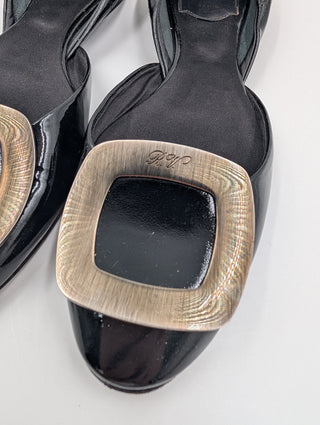 Black Patent Leather D'Orsay Flats
