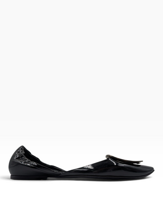 Black Patent Leather D'Orsay Flats