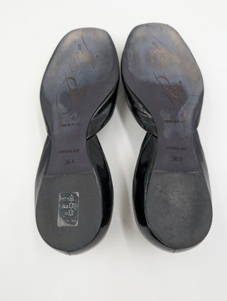 Black Patent Leather D'Orsay Flats