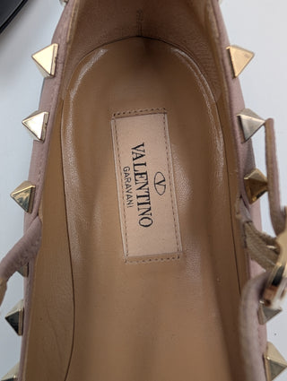 Black Patent Leather Rockstud Cage Flats