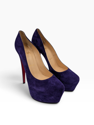 Purple Suede Daffodile Platform Heels