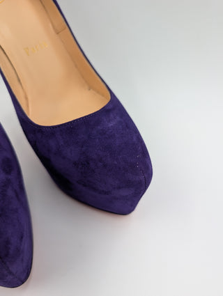 Purple Suede Daffodile Platform Heels