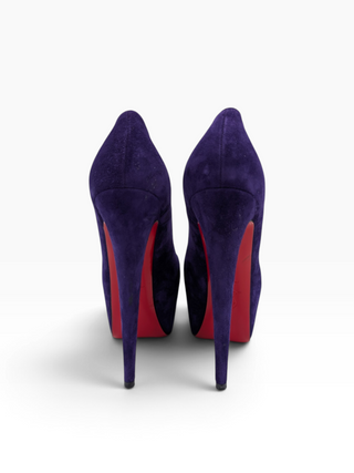Purple Suede Daffodile Platform Heels