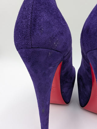 Purple Suede Daffodile Platform Heels