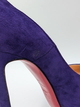 Purple Suede Daffodile Platform Heels