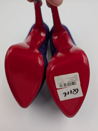 Purple Suede Daffodile Platform Heels