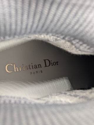 Grey Knit Fabric And Leather Walk'N'Dior High Top Sneakers