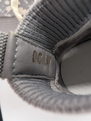 Grey Knit Fabric And Leather Walk'N'Dior High Top Sneakers