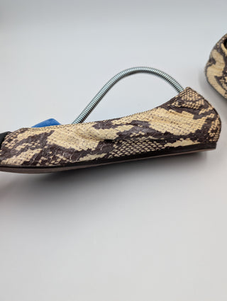 Snakeskin Pattern Scrunch Ballet Flats
