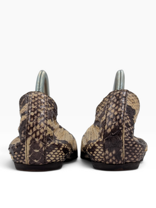 Snakeskin Pattern Scrunch Ballet Flats
