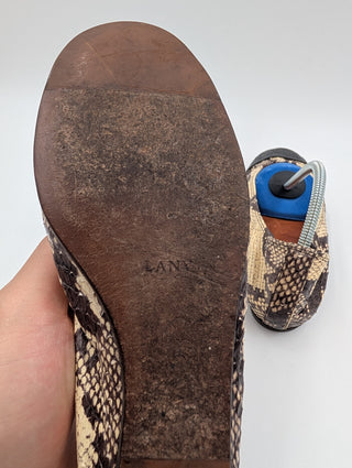 Snakeskin Pattern Scrunch Ballet Flats