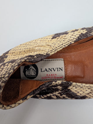Snakeskin Pattern Scrunch Ballet Flats