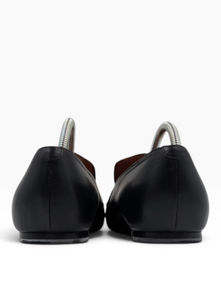 Black Python Embossed And Leather Slip On Loafers